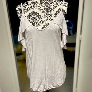 White peek a boo shoulder top
